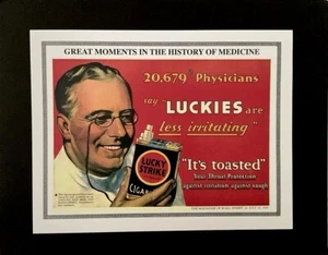 Great Moments In The History Of Medicine Print 11” X 14” Lucky Strike, Signed - Picture 1 of 2