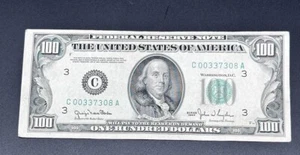 1950 ONE HUNDRED DOLLAR BILL FEDERAL RESERVE NOTE 7307A - Picture 1 of 2