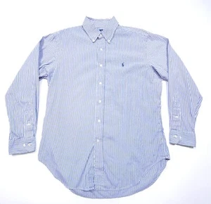 Camisa de vestir Polo Ralph Lauren 15.5 azul a rayas verticales ajuste clásico - Imagen 1 de 7