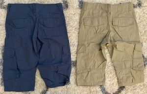 2 Neu mit Etikett H&M lange Cargo-SHORTS Jugend JUNGEN 11-12 Y verwaschen marineblau/beige Posten 27 Zoll Bx13,5 Zoll L - Bild 1 von 7