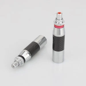 2X XLR Stecker/Buchse auf RCA Stecker Buchse Adapter HIFI Audio Kohlefaser Stecker - Bild 1 von 8