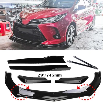 Front Bumper Lip Spoiler Splitter Side Skirt Rear Lip For Toyota Yaris /iA Foto 1 de 4