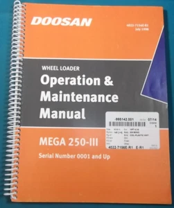 DOOSAN MEGA 250-III WHEEL LOADER OPERATION & MAINTENANCE MANUAL BOOK - Picture 1 of 5