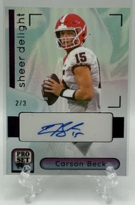 Carson Beck 2023 Leaf Pro Set Pure Sheer Delight Purple Autograph Auto /3! Miami - Picture 1 of 2