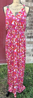 Women's Lascana Venus Grecian Sleeveless Maxi Sundress Butterfly Print Large - Image 1 of 4