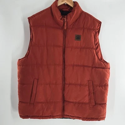Field & Stream Burnt Orange Zip-Up Puffer Vest Fleece Lined Collar Size XL - Image 1 of 4