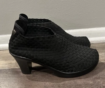 Women’s Bernie Mev Woven Shimmer Black Heals Shoe - Size 38 Excellent Condition - Image 1 of 4
