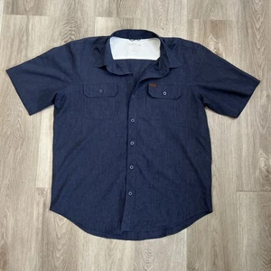 Camisa corta Orvis Tech Chambray para hombre grande azul rendimiento pesca al aire libre - Imagen 1 de 9
