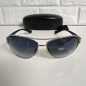Ray-Ban RB3386 003/8G 63-13 3N Pilot Aviator Sunglasses Black Blue Gradient - Picture 1 of 19