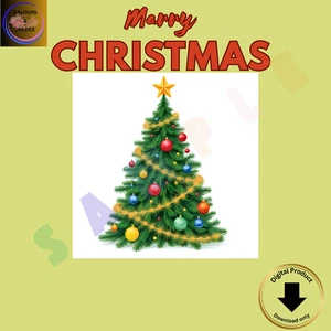 Marry  Christmas Tree Design   Christmas Card Printable and  Digital - Picture 1 of 2