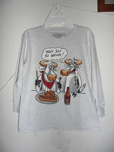 Seattle Cotton Boys Long Sleeve Shirt "That's Just So Wrong Cow" Size:Small NWT - Picture 1 of 6