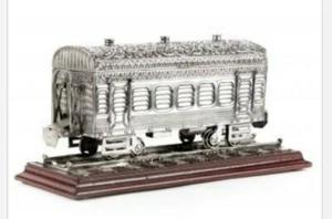 VINTAGE GROSSE INDIEN SILBER ZUGWAGEN BOX AUF GLEISEN. Mit Tablett. Schöne Repousse 72ozt  - Bild 1 von 12