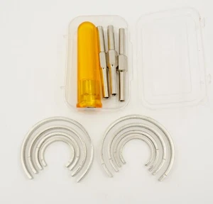 Clock Mainspring Set of 4 FLAT Clamps with Mainspring Let Down Tool CombO Set - Picture 1 of 2