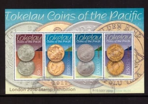 Tokelau 2010 Monedas del Pacífico hoja finos sellos usados de FDC - Imagen 1 de 1
