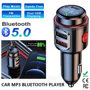 Bluetooth 5.0 Wireless Radio Car FM Transmitter PD Dual USB Charger MP3 Player - Picture 1 of 12