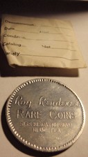 VINTAGE SILVER ALUMINUM TOKEN ROY RENDERER RARE COINS MIAMI FL EROTICA SCENE