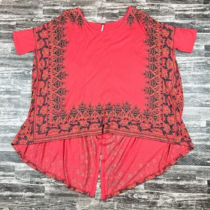 Free People Top Womens S Small Pick Me Up Drapey Tee Handkerchief Oversized Slub - Picture 1 of 9