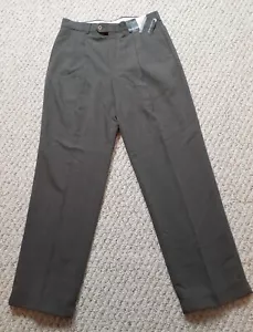 Nuovo con etichetta! Pantalone Geoffrey Beene verde oliva plissettato davanti con polsini, uomo taglia W34xL31 - Foto 1 di 8