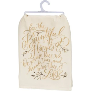 TEA TOWEL~For The Bountiful Harvest We Praise Thank Thee Bless Lord~Dish/Kitchen - Imagen 1 de 1