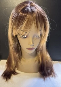 JBS Hair Long Straight Blond Light Brown Modacrylic Wig - Picture 1 of 6