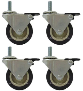 3D8PPTB-61SET 4er Set 3" Lenkrolle Tech Lock, 3/8" - 16" x 1" Gewinde Vorbau - Bild 1 von 2