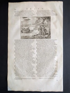 River landscape with a couple walking, Jacob Cats, van de Venne, Stampa 1712 - Picture 1 of 6