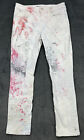 Levi?S Mid Rise Skinny Jeans Womens 10 Paint Artist Trashed Barn Chore Paint