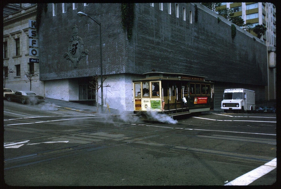 Diapositiva de riel original - San Francisco Muni Railway 516+ San Francisco CA 3-15-1971 Foto 1 de 1
