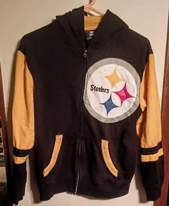 NFL On Field Team Youth (L) Apparel Pittsburgh Steelers Logo Full Zip Up Hoodie - Picture 1 of 3
