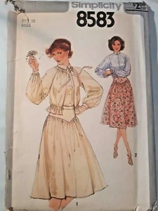 Blouse Jacket Skirt Western Simplicity Sewing Pattern 8583 Size 10 VTG UC FF - Picture 1 of 5