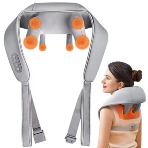 6D Neck Massager for Pain Relief Deep Tissue Shiatsu Shoulder Massager With Heat - Picture 1 of 14
