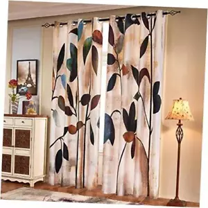 Printed Curtains Room Darkening for Bedroom 52"W x 83.9"L (Pack of 2) Brown - Picture 1 of 7