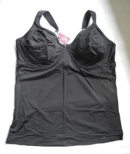 🐞 Damen BH-Hemd Top Microfaser - Schwarz - Gr. 95 F - NEU 🐞 - Bild 1 von 6