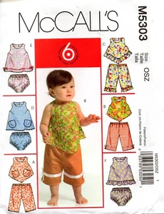 McCall’s Sewing Pattern M5303 Infants Top Dress Panties and Capri Pants Size S-L - Bild 1 von 2