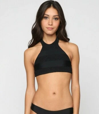 TORI PRAVER OAXACA CUELLO ALTO HALTER CORREA BIKINI TOP DE BAÑO NEGRO XS ¡NUEVO! $110 Foto 1 de 3