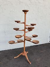 Rare Antique Cast Iron Tiered Swivel Plant Stand Planter 42" Tall 12 Pot Holders