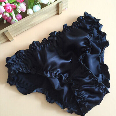 Women's Silk Satin Panties Soft Ruffle Briefs Knickers Lingerie Sexy Underwear • 5.85€