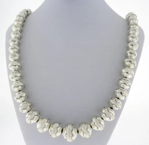 30.75" Handmade Sterling Silver Bead Necklace By Navajo Artist Jeffrey Castillo - Picture 1 of 3