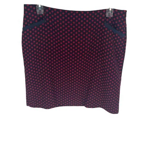 Talbots Rock Damen Größe 16 Wollmischung Bleistift rot blau Punkte Taschen - Bild 1 von 7