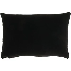 Mina Victory Life Styles Solid Velvet Black 14" x 20" Throw Pillow - Picture 1 of 4