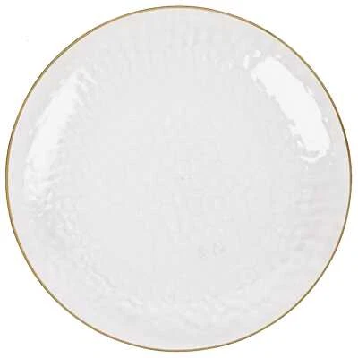 Clear Dimple With Gold Trim Plastic Plates 23cm Wedding Party Pack of 10 - image 1 of 2