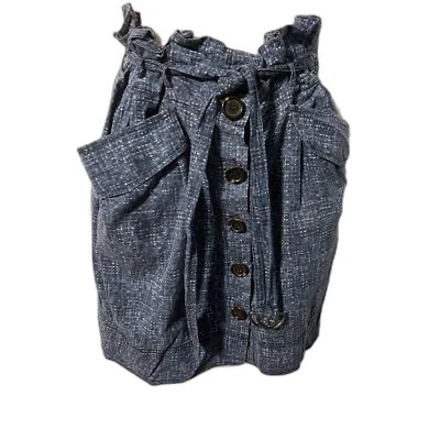 Falda Martin + Osa Azul Midi Botón Bolsillo Frontal 4 Foto 1 de 4