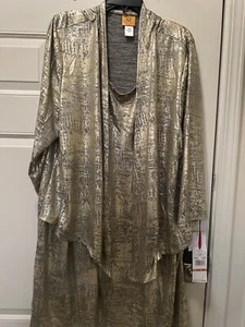 RUBY RD. Woman Plus Size 3X Metallic Gold Jacket Dress NWT $78.00 - Picture 1 of 5