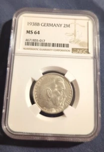Germany 2 Mark. Third Reich 1938-B. NGC MS-64 - Picture 1 of 2