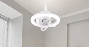 DREHENDE OSSILIERENDE LUFTSPREIZENDE LED-Deckenventilatorleuchte - mit Fernbedienung & Adapter - Bild 1 von 1