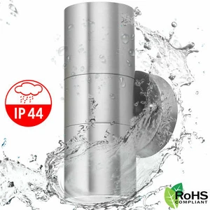 Stainless Steel Up Down Wall Light GU10 IP44 Double Indoor Outdoor Wall Lights - Picture 1 of 6