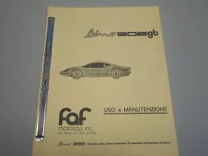 FERRARI DINO 206GT USO Y MANTENIMIENTO EXCELENTE COPIA FAF IMPRESIÓN ITALIANA - Imagen 1 de 7