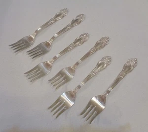 Reed & Barton TIGER LILY FESTIVITY 1901 6 Art Nouveau salad dessert forks - Picture 1 of 6