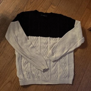 Maglione donna Forever 21 - taglia M - nero bianco sporco - maglia cavo - blocco colore - Foto 1 di 10
