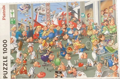 Piatnik 1000pc Accidents and Emergencies by Ruyer 2014 Jigsaw puzzle Rare - Image 1 of 3